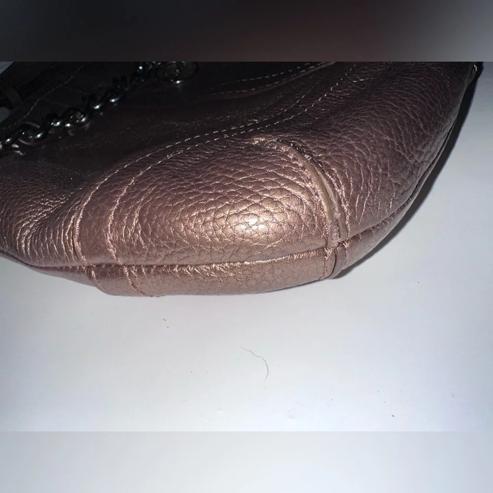 Vintage Coach North South Bronze Tote with Chain